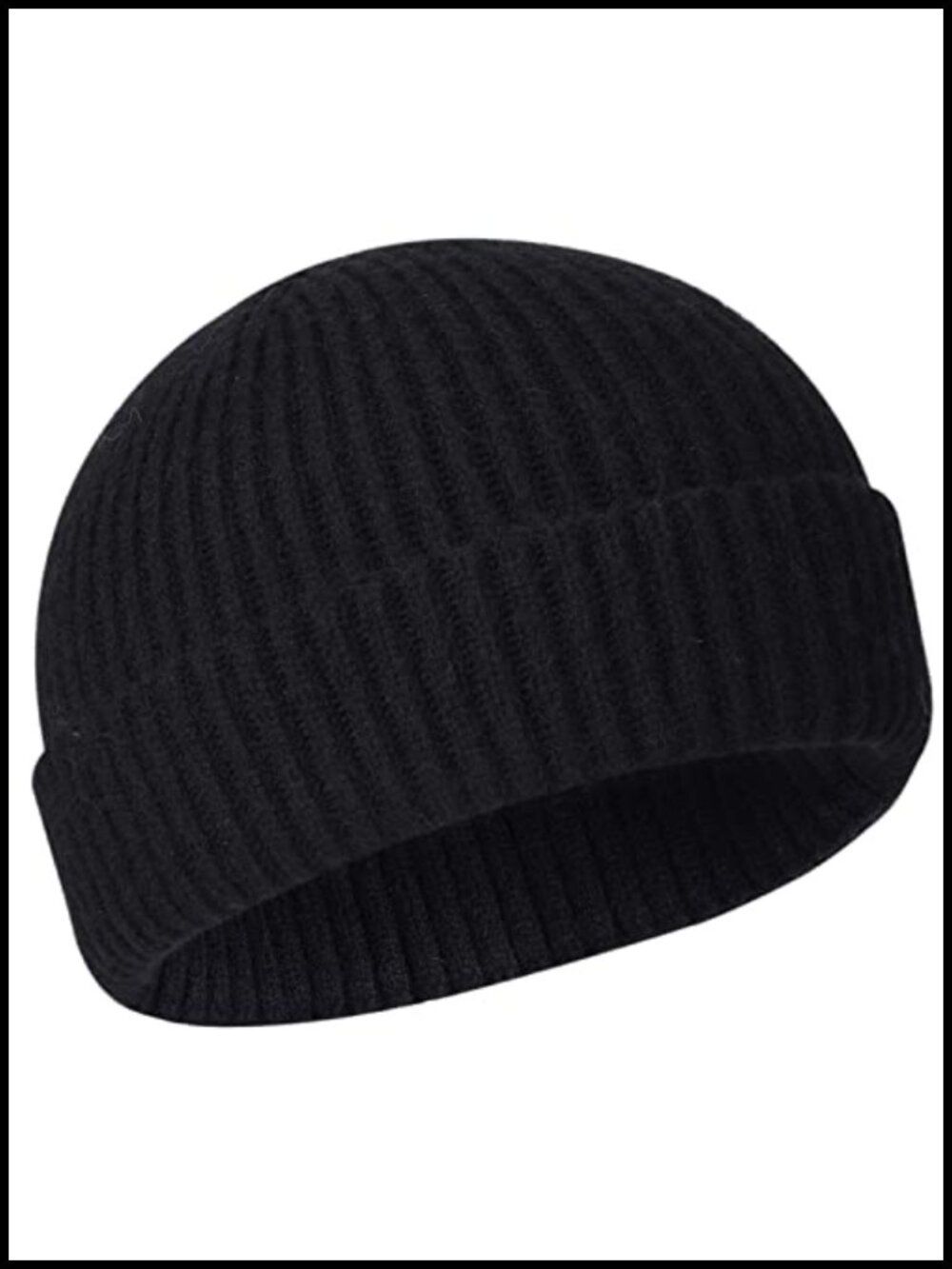 50% Wool Knit Short Fisherman Beanie Warm Winter Hat